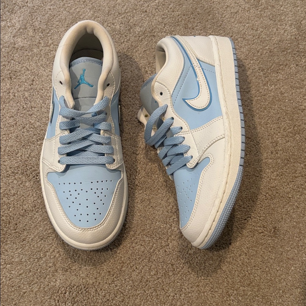 Air Jordan Light Blue and White sneakers